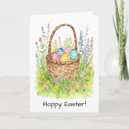 Carte De Remerciements Pâques Panier aquarelle
