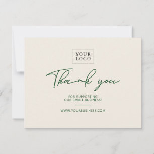 Carte De Remerciements Paquet commercial de remerciement Green & Ivory