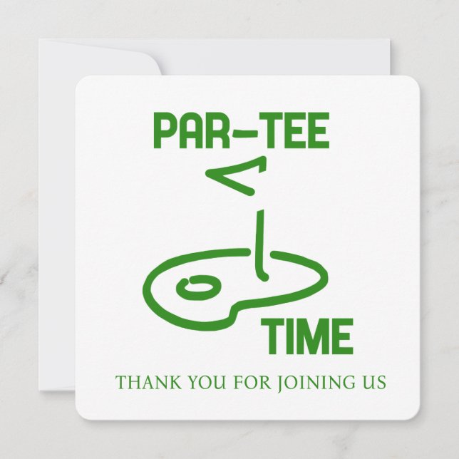 Carte De Remerciements Par Tee Time (Devant)