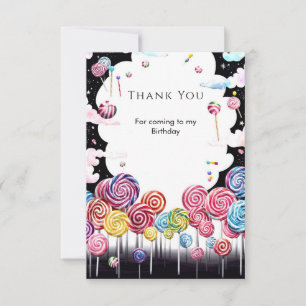 Carte De Remerciements Paradis des Enfants Anniversaire Candyland