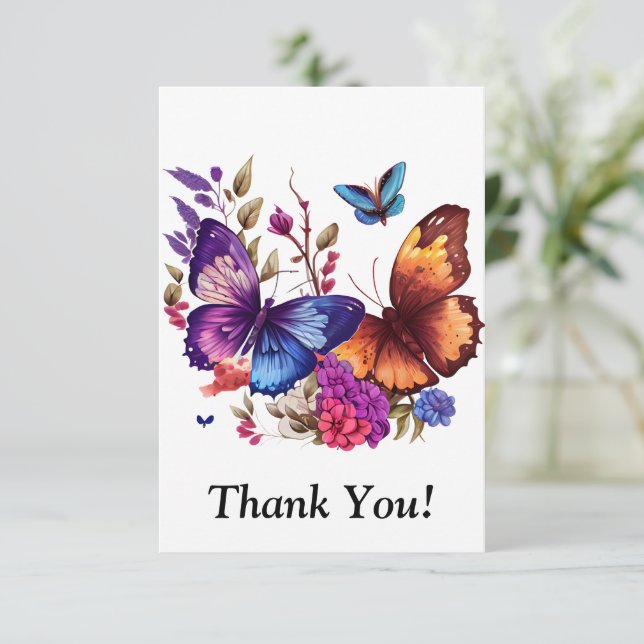 Carte De Remerciements Paradis papillon (Debout devant)