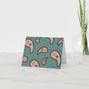 Carte De Remerciements Paramecia Paisley Biologie personnalisable Turquoi