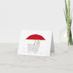 Carte De Remerciements Parapluie de souris pour chèvre