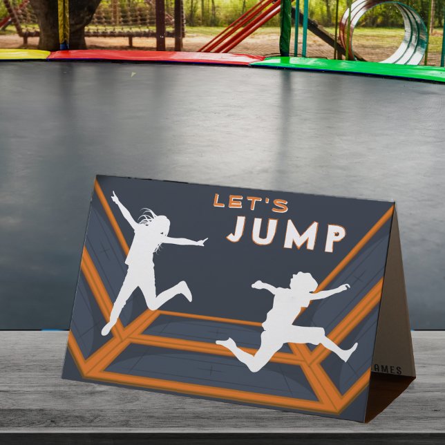 Carte De Remerciements Parc de trampoline Faisons sauter Orange Fête d'an (Trampoline Park Let's Jump Orange Birthday Party Thank You Card
)