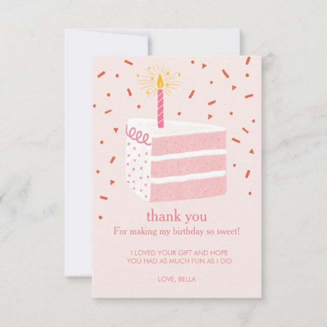Carte De Remerciements Parcelle de plat de gâteau d'anniversaire (Devant)