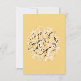Carte De Remerciements Pardonnez et soyez heureux floral minimal