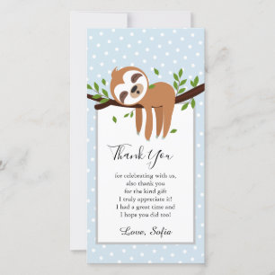Carte De Remerciements paresse, paresse mignonne, illustration animale