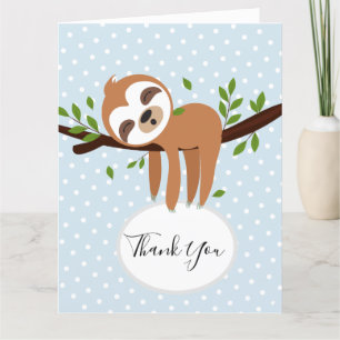 Carte De Remerciements paresse, paresse mignonne, illustration animale