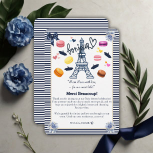 Carte De Remerciements Paris avec amour pour notre Baby shower de Bebe Do