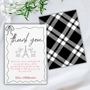Carte De Remerciements Paris Baby shower de canicules Français Rose Noir