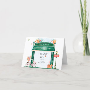 Carte De Remerciements Paris Café Boulangerie Baby shower aquarelle