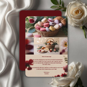 Carte De Remerciements Paris Pâtisseries Macarons Thème Magazine