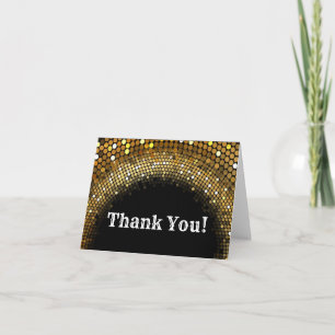 Carte De Remerciements partie de disco, parties scintillantes, danse,