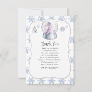 Carte De Remerciements Parties scintillant aquarelle Baby shower de Noël 