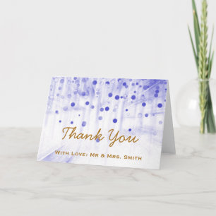 Carte De Remerciements Parties scintillant Bleue Confetti Étincelles Poin