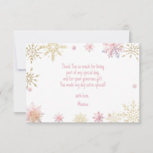 Carte De Remerciements Parties scintillant de neige de l'hiver onederland