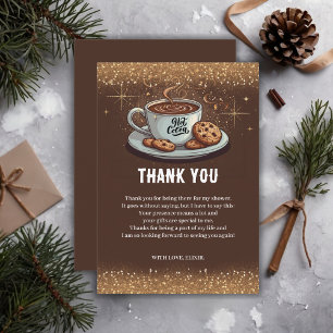 Carte De Remerciements Parties scintillant d'or Baby shower d'hiver Choco