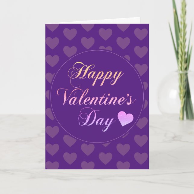 CARTE DE REMERCIEMENTS PARTIES SCINTILLANT D'OR HAPPY VALENTINES JOUR CLA (Devant)