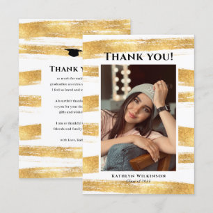 Carte De Remerciements Parties scintillant d'or moderne aquarelle Brush p