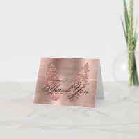 Parties scintillant d'or rose ailes et calligraphi