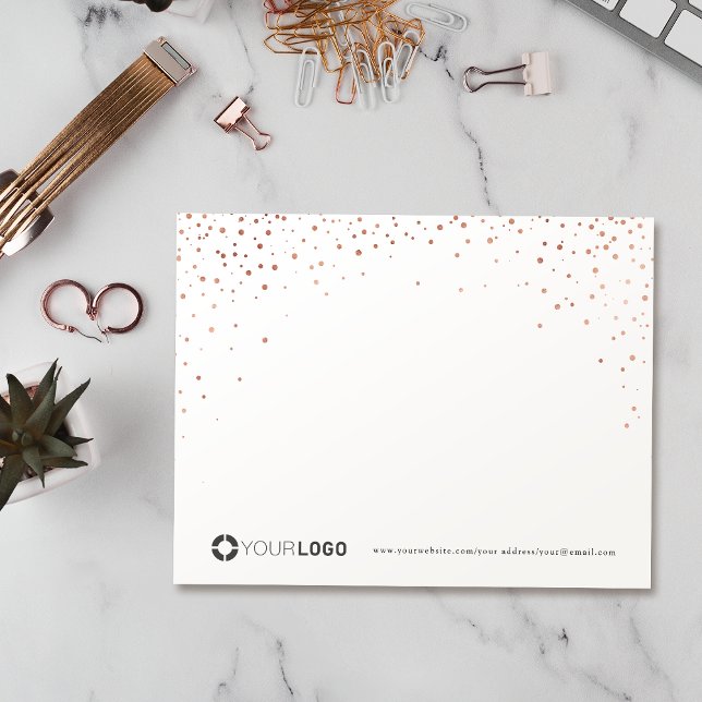 Carte De Remerciements Parties scintillant d'or rose moderne personnalisa (Modern rose gold glitter personalized Stationery Thank You Card)