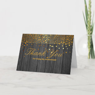 Carte De Remerciements Parties scintillant D'Or Stripes Pour Être Mon Épo