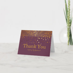 Carte De Remerciements Parties scintillant D'Or Stripes Pour Être Mon Épo