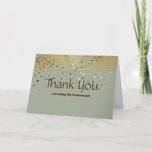 Carte De Remerciements Parties scintillant D'Or Stripes Pour Être Mon Épo