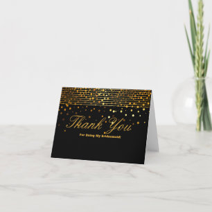 Carte De Remerciements Parties scintillant D'Or Stripes Pour Être Mon Épo