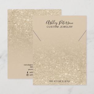 Carte De Remerciements Parties scintillant en or clair ivoire bijoux enco