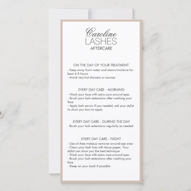 Carte De Remerciements Parties scintillant Longues Lashes Beige Crème (Devant)