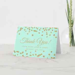 Carte De Remerciements parties scintillant "Merci" Gold Faux Confetti Min