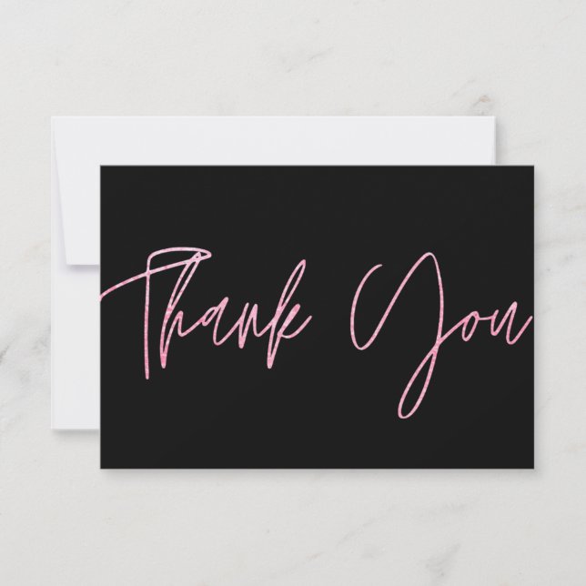 Carte de remerciements Parties scintillant rose (Devant)