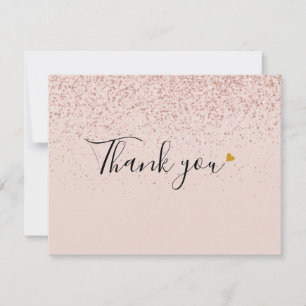 Carte De Remerciements Parties scintillant rose Gold
