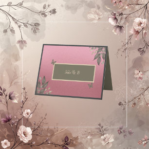 Carte De Remerciements parties scintillant rose rêve feuillage mariage ca