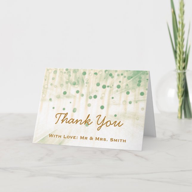 Carte De Remerciements Parties scintillant Verte Confetti Étincelle Point (Devant)
