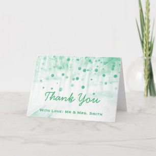 Carte De Remerciements Parties scintillant Verte Confetti Étincelle Point