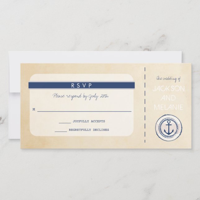 Carte De Remerciements Passe d'embarquement pour bateau de croisière naut (Devant)