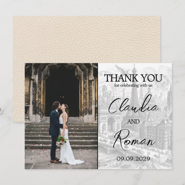 Carte De Remerciements Passeport d'Ivoire Paris (Devant / Derrière)