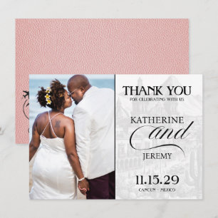 Carte De Remerciements Passeport du Mexique rose