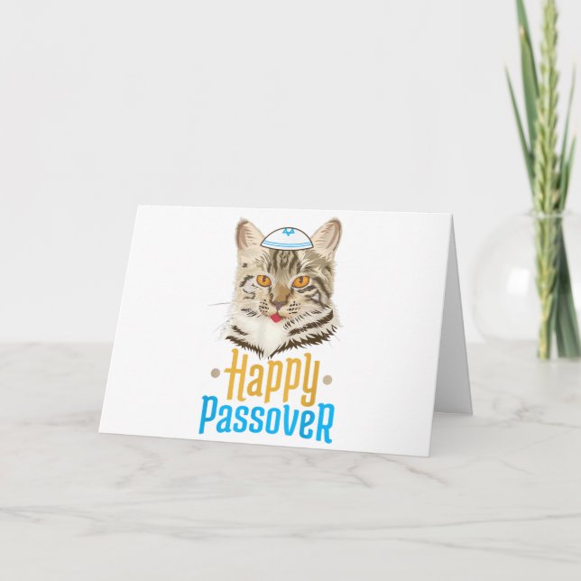 Carte De Remerciements Passover Happy Passover Cat Funny Seder Jewish (Devant)