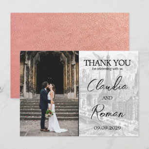 Carte De Remerciements Passport rose Gold Paris