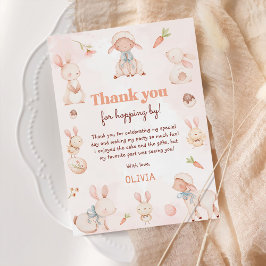 Carte De Remerciements Pastel Aquarelle Bunny Pâques Anniversaire