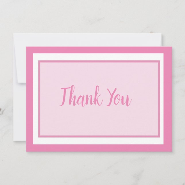 Carte De Remerciements Pastel Baby Rose (Devant)