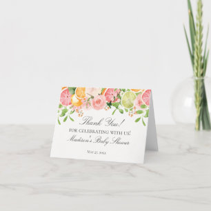 Carte De Remerciements Pastel Citrus Floral Little Cutie Baby shower