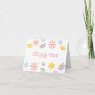 Carte De Remerciements Pastel Daisy Premier anniversaire