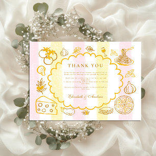 Carte De Remerciements Pastel Italien Mariage thème de la cuisine