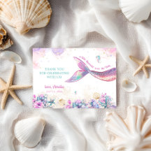 Pastel Mermaid Tail Ocean Thankful Girl