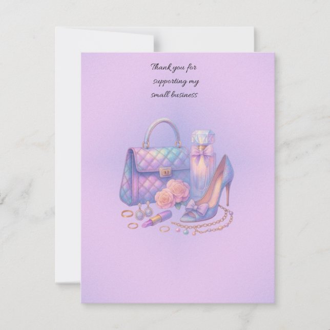 Carte De Remerciements Pastel Rainbow Glam Boutique Thank You Card (Devant)