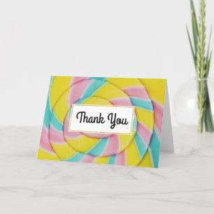 Carte De Remerciements Pastel Rainbow Spiral Candy